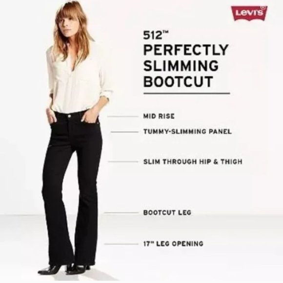 LEVI'S Perfectly Slimming 512 Bootcut Women's Jeans - size 14M - Picture 4 of 7